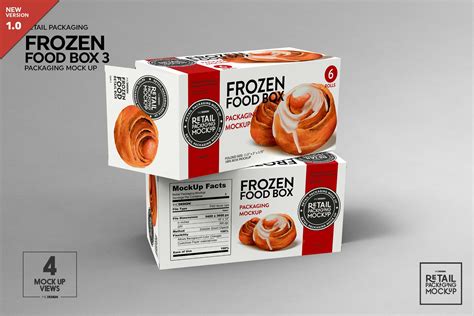 Long Frozen Food Box Packaging Mockup 1147200 Branding Design Bundles