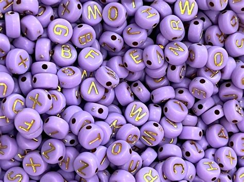 7mm Alphabet Beads, Lavender Beads for Kids, Word Beads Name Beads ...