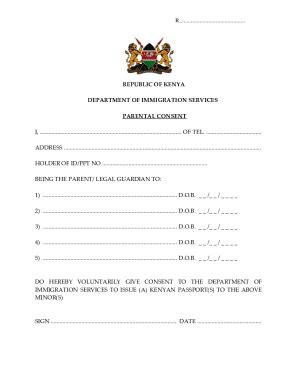 Fillable Online Republic Of Kenya Department Of Immigration Fax