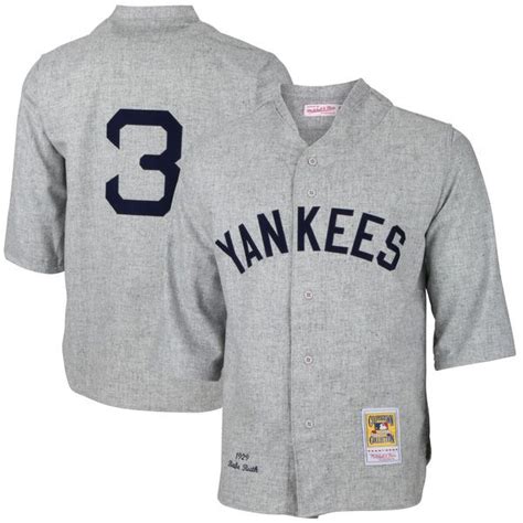 Ny Yankees Babe Ruth White Gray Cooperstown Collection Mens