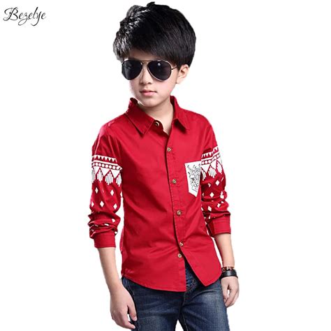 White Shirts Boys Geometry Modern Baby Boy Clothes Cotton Boy Fashion Brand Shirt Long Sleeves ...