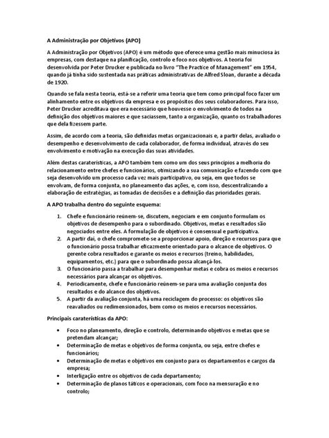 Administração Por Objetivos | PDF | Planejamento | Economias