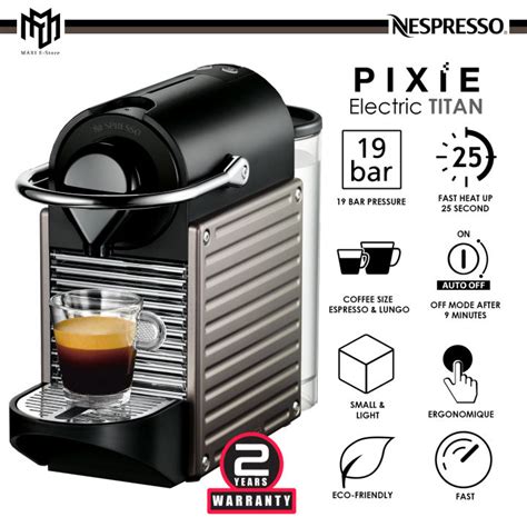 Nespresso C61 ME TI NE Pixie Electric Titan Coffee Machine C61METINE