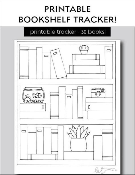 Bookshelf Reading Tracker Book Goal Printable Etsy Bullet Journal Bookshelf Bullet Journal