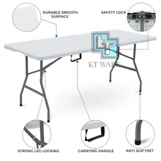 KT WARE 8 FT Multipurpose Folding Table Heavy Duty Exhibition Dining