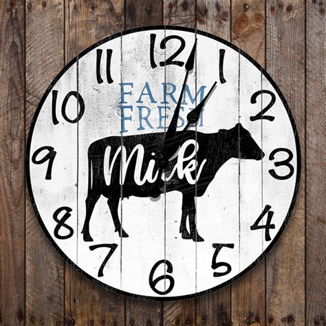 Dairy Farm Custom Clock Cow Clocks Farm Clocks Rustic Etsy De