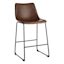 Crosby St Drake Faux Leather Counter Stool Espresso Brown