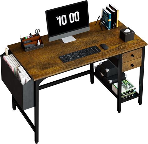 Amazon Lufeiya Inch L Shaped Desk Inch Desk With Drawers