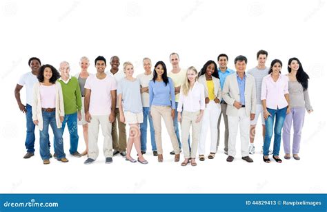 Group Of Casual People Standing Together Stock Image Image Of Gathering Person 44829413