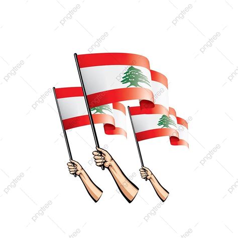 Lebanese Flag Vector Png Images Lebanese Flag And Hand On White