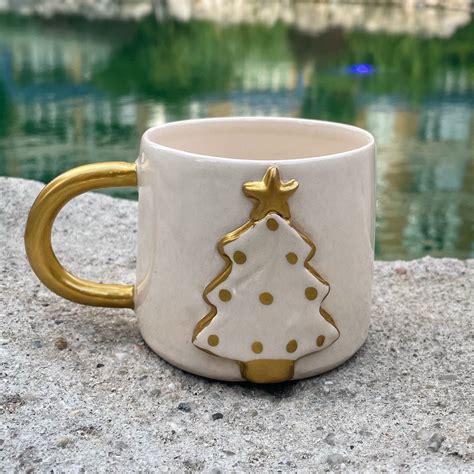 Handmade Christmas Coffee Mug Gift for Her, Cute Merry Christmas Mug ...