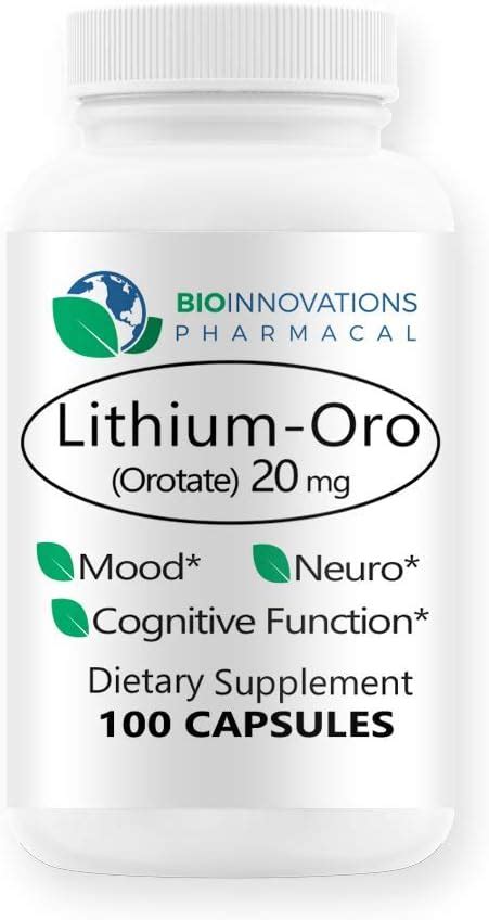 Amazon BioInnovations Pharmacal Lithium Oro 20 Mg Supports