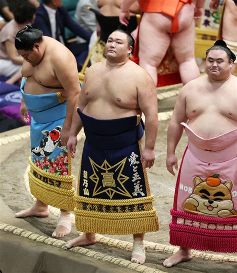 朝乃山、左腕＆右足親指ケガめげず白星発進「のど輪できた時は勝手に反応する」瞬時の判断奏功 大相撲写真ニュース 日刊スポーツ