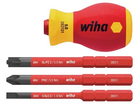 Wiha Softfinish Electric Slimvario Stubby Screwdriver Set Piece