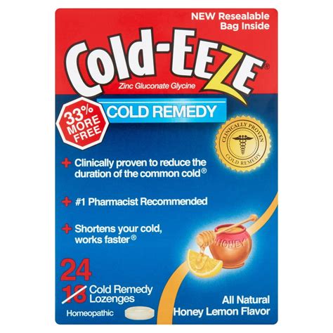 Cold-EEZE Natural Honey Lemon Flavor Lozenges, 24 ct - Walmart.com ...