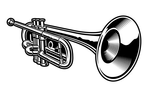 Vector Illustration Of Black And White Trumpet 539293 Vector Art At