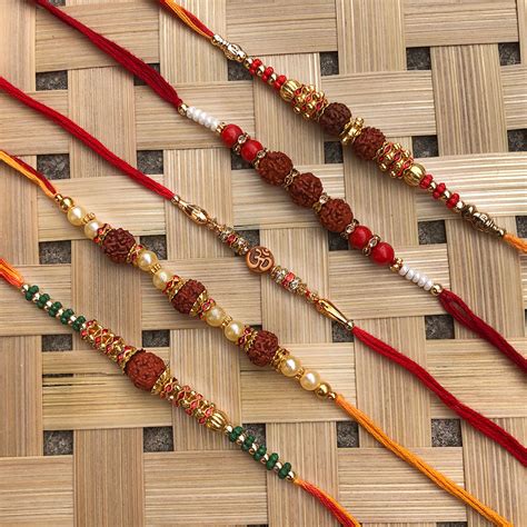 Beautiful beads Rakhi set of 5 For Brother | Buy Online Rakhi Set of 5