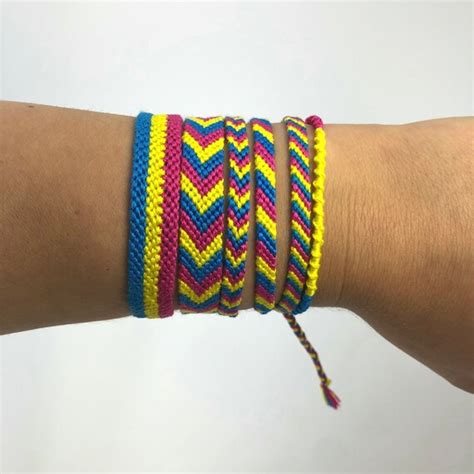 Pansexual Woven Bracelet Pride Flag Pansexuality Jewelry Etsy