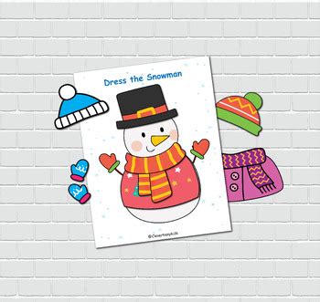 Snowman Dress Up Printabe Activity. Preschool Printable Worksheets.