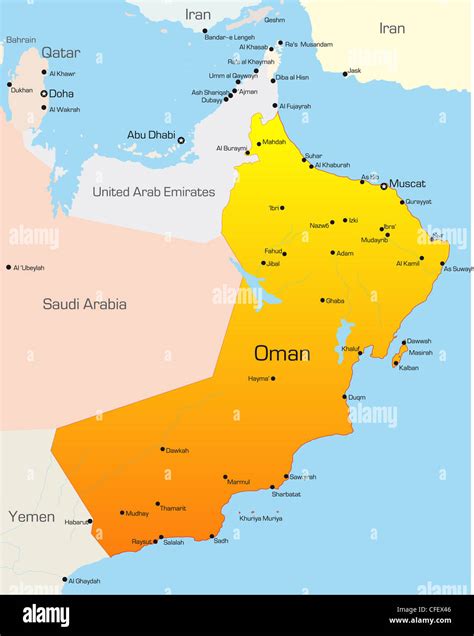 Abstract Vector Color Map Of Oman Country Stock Photo Alamy