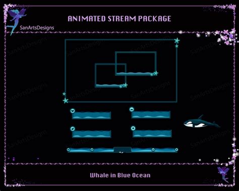 Animated Stream Package Whale In Blue Ocean Animated Twitch Etsy