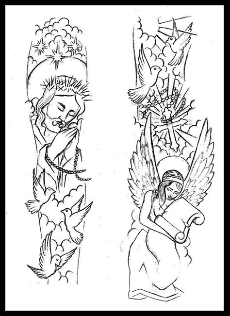 Religious Sleeve Tattoo Design By Thirteen7s On Deviantart Half Sleeve