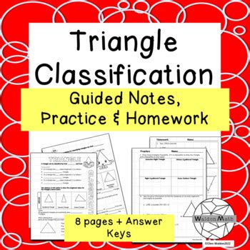 Classifying Triangles By Angles Or Sides Guided Notes Practice