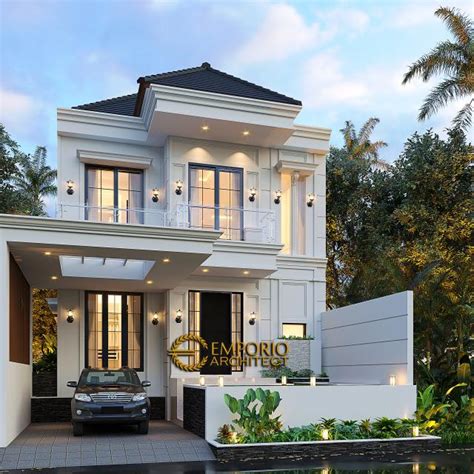 Desain Rumah Style Classic Tropis Lantai Urutan Luas Bangunan Terendah