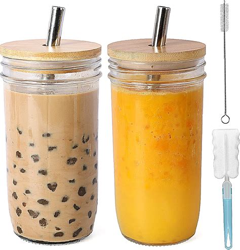 Cisivis Verre Bubble Tea Cup Lot de 2Gobelet Bubble Tea tasses à thé