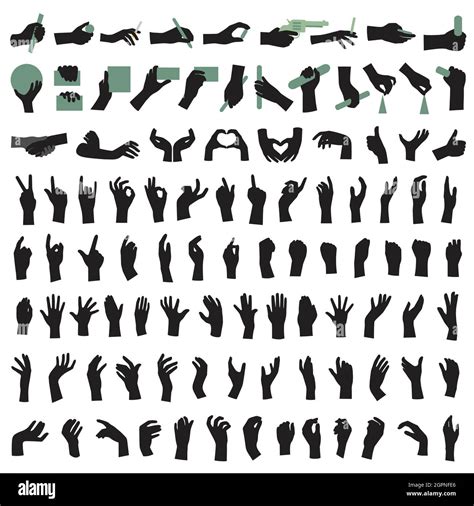 Hand Gestures Silhouettes Stock Vector Image Art Alamy