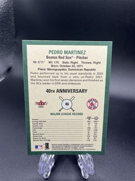 2003 Fleer Tradition SP 46 Pedro Martinez Boston Red Sox HOF