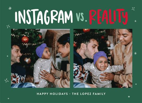 Instagram Vs. Reality Holiday Photo Card | Postable | Postable