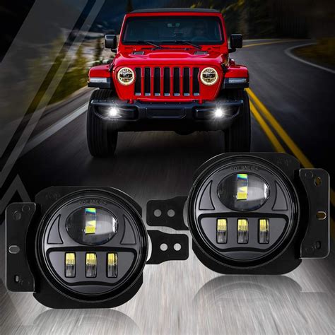 Auxbeam Inch Led Fog Lights Replacement For Jeep Wrangler Jl Jlu