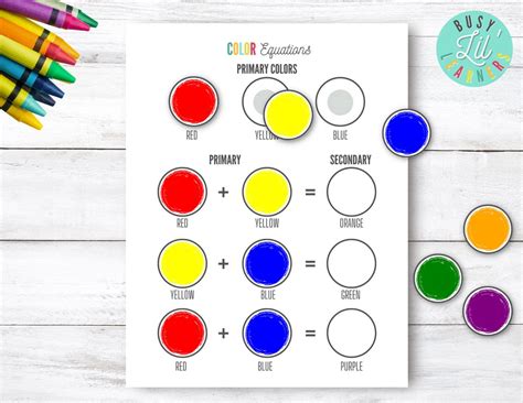 Primary And Secondary Colors Matching Game Color Equations Learning