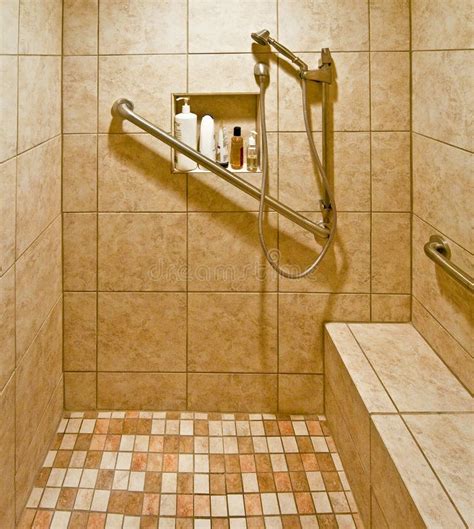 Handicap Accessible Shower Stock Image Image Of Walls 9859725