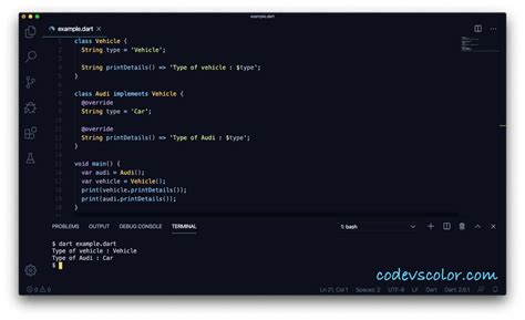 Implicit Interface In Dart With Examples Codevscolor