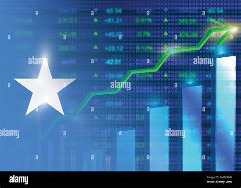 Economic growth in Somalia.Somalia's stock market.Somalian flag with ...