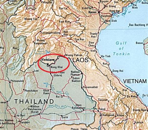 Thailand Map Nong Khai