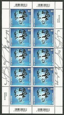 Ludwig Van Beethoven Zehnerbogen 10 X 80 Cent Postfrisch Mi Nr