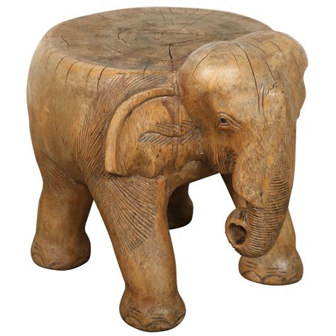 Elephant Stool Hand Carved Wood At 1stDibs Wooden Elephant Stool