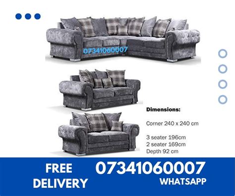 Elevate Your Living Area Luxe Corner 3 Seater 2 Seater Sofas In