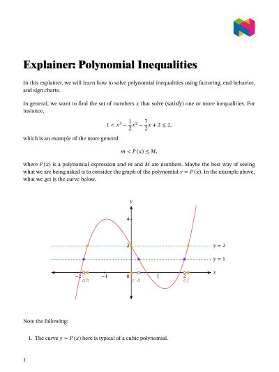 Free polynomial inequalities worksheet, Download Free polynomial inequalities worksheet png ...