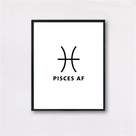 Pisces Af Printable Art Print Zodiac Wall Decor Astrology Etsy