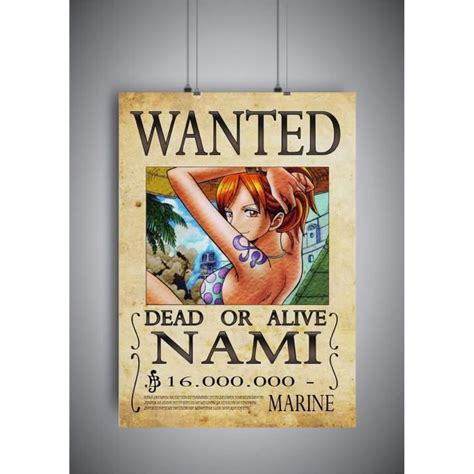 One Piece Nami Wooden Wanted Poster One Piece Nami Anime One One