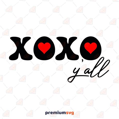 Xoxo Yall Svg Hugs And Kisses Svg Vector Files Premiumsvg