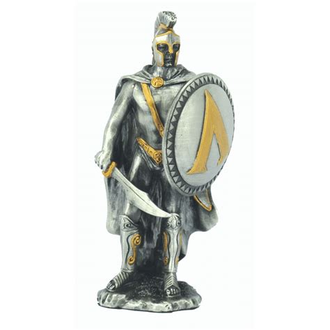 Statuette Guerrier Spartiate Et Son Bouclier Rond Statuette Fr