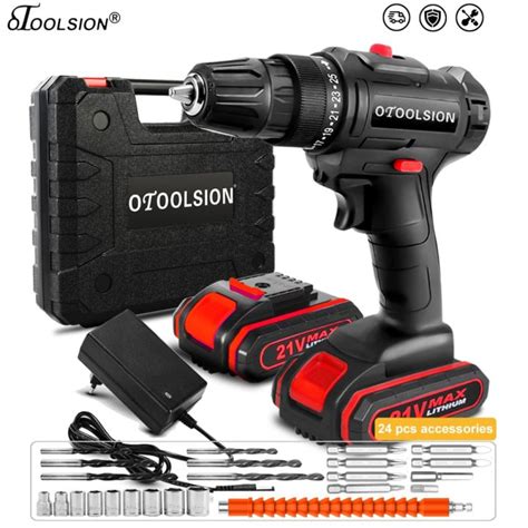 OTOOLSION 21V Cordless Drill Wireless Powerful Electric Screwdriver