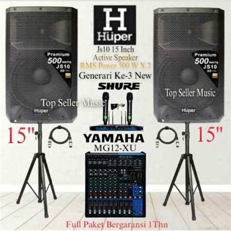 Jual Paket Sound System YAMAHA Mixer MG12 XU Speaker HUPER JS10 Gen 3