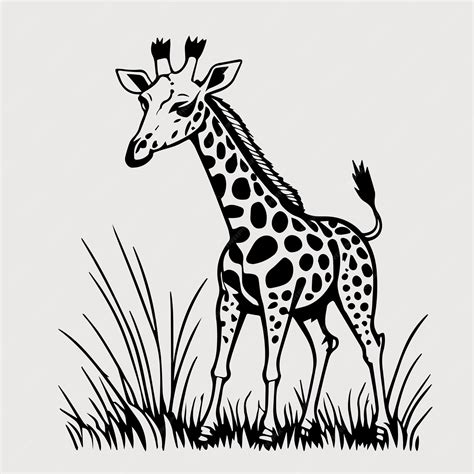 Premium Vector Giraffe Vector For Coloring Book Black And White