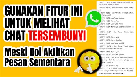 Tutorial Melihat Chat Whatsapp Tersembunyi Youtube